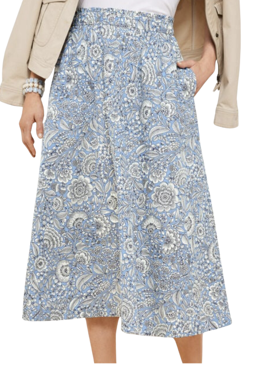 Poplin Fit & Flare Skirt